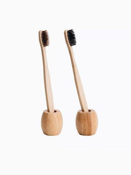 BAMBOO TOOTHBRUSH STAND