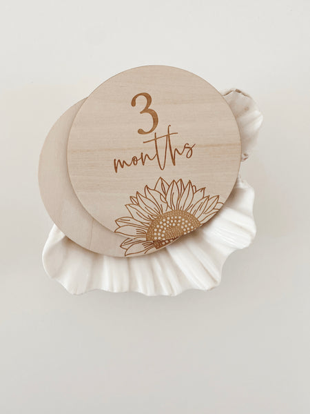 WOODEN MILESTONE SET - SUNFLOWER